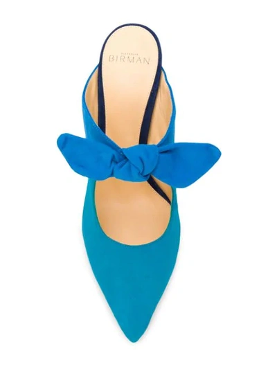 Shop Alexandre Birman Bow Pointed Mules In Blue