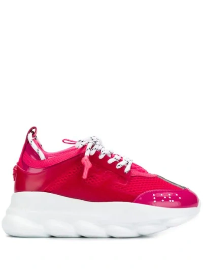 Shop Versace Chain Reaction Platform Sneakers In Pink