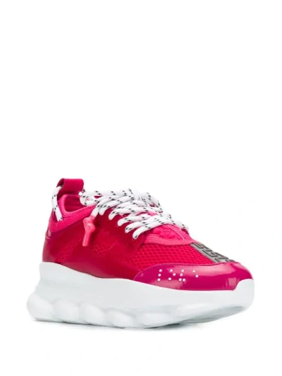 Shop Versace Chain Reaction Platform Sneakers In Pink