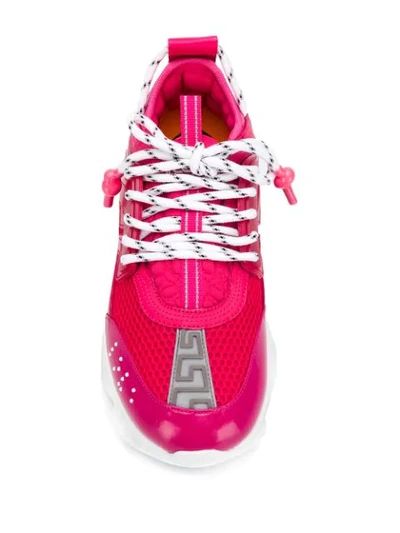 Shop Versace Chain Reaction Platform Sneakers In Pink