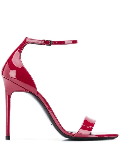 Shop Saint Laurent Stiletto Sandals In Red