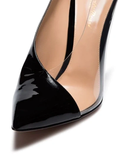 Shop Gianvito Rossi 105mm Transparent Panel Pumps In Black