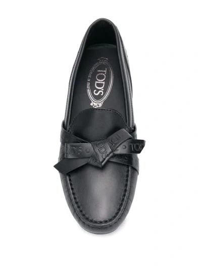 TOD'S BOW DETAIL LOAFERS - 黑色