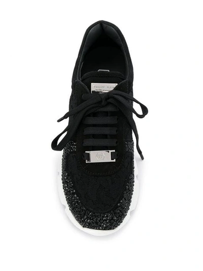 Shop Philipp Plein Runner Sneakers In Black