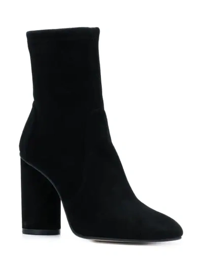Shop Stuart Weitzman Block Heel Ankle Boots In Black