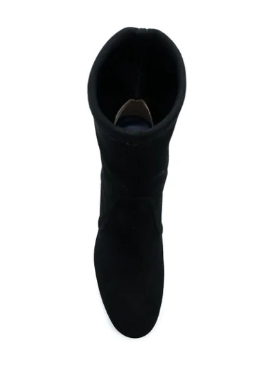 Shop Stuart Weitzman Block Heel Ankle Boots In Black