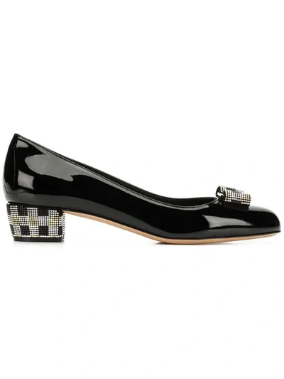 Shop Ferragamo Vara Mosaic Pumps In Black