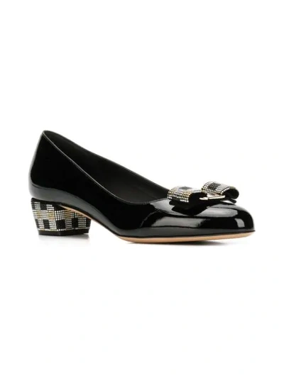 Shop Ferragamo Vara Mosaic Pumps In Black