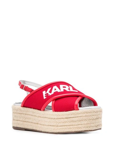 Shop Karl Lagerfeld Kamini Platform Sling In Red