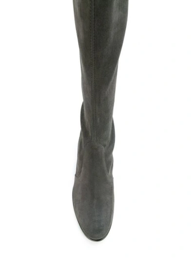 Shop Stuart Weitzman 'tieland' Block Heel Boots In Grey