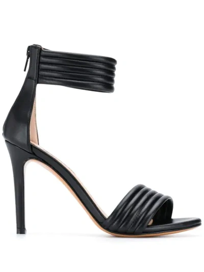 Shop Albano Quilted Sandals In Black