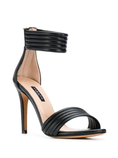 Shop Albano Quilted Sandals In Black
