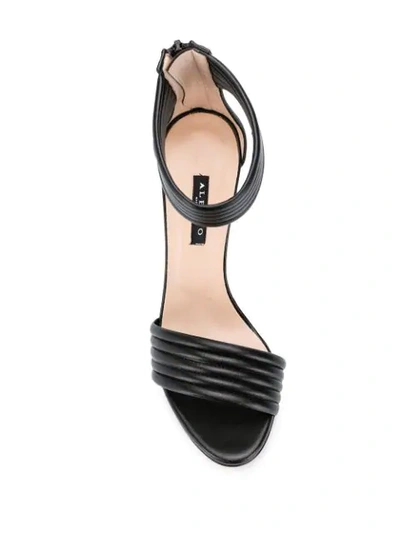 Shop Albano Quilted Sandals In Black