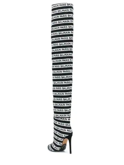 Shop Balmain Janis Thigh-high Boots In Black
