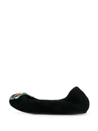 Shop Lanvin Beaded Ballerina Shoes In Black