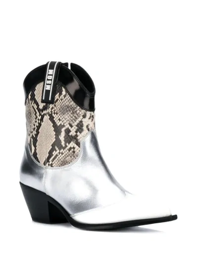 Shop Msgm Snakeskin Effect Cowboy Boots In 23