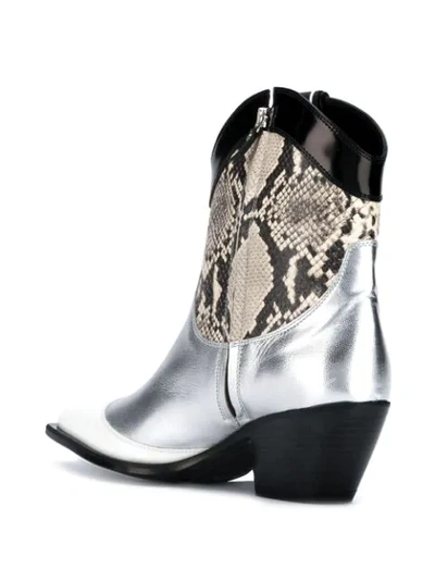 Shop Msgm Snakeskin Effect Cowboy Boots In 23