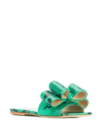 Shop Polly Plume Lola Bow Sandals In Green