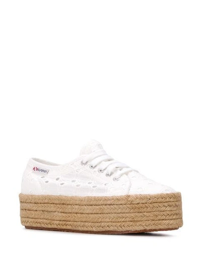 Shop Superga Chunky Heel Espadrilles In White