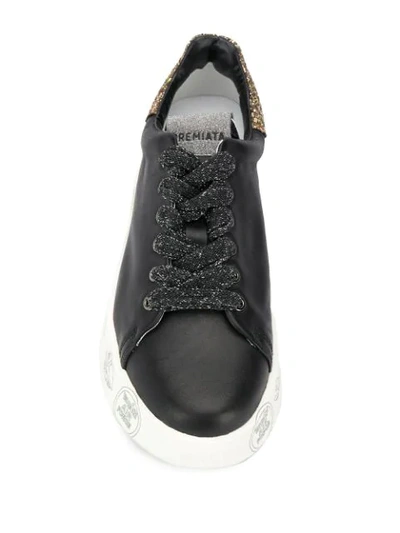 Shop Premiata Platform Glitter Sneakers In Black