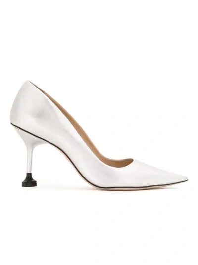 Shop Andrea Bogosian Pumps Aus Leder - Silber In Metallic