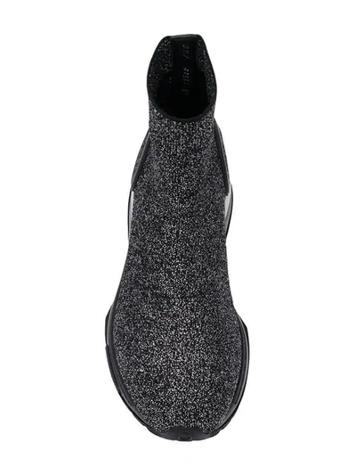 Ferragamo Ladies Cerise Gancini Glitter Sneakers In Silver