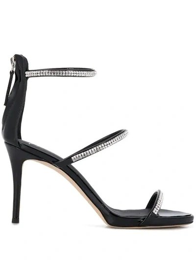 Shop Giuseppe Zanotti Embellished Sandals - Black