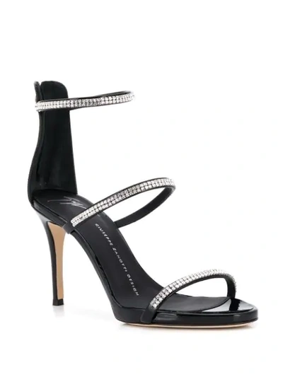 Shop Giuseppe Zanotti Embellished Sandals - Black