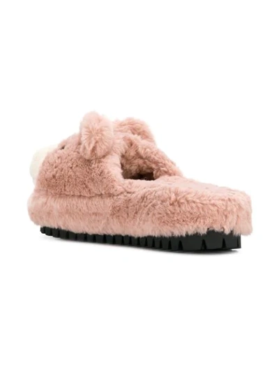 Shop Dolce & Gabbana Teddy Bear Slippers In 80404 Pink