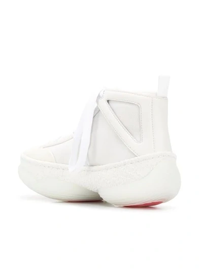 Shop Alexander Wang Lace Up Hi-top Sneakers In White