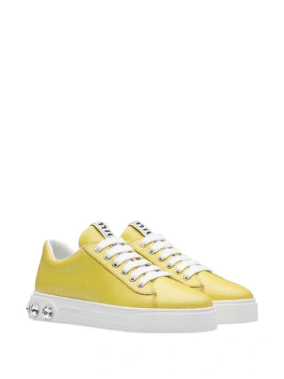 Shop Miu Miu Verzierte Sneakers In Yellow