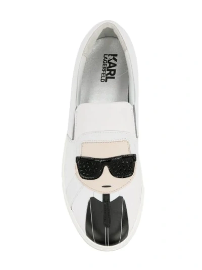 Shop Karl Lagerfeld Karl Slip-on Sneakers In White