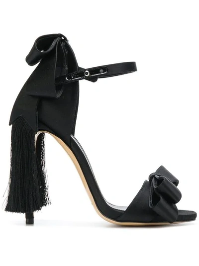 Bow fringe sandals