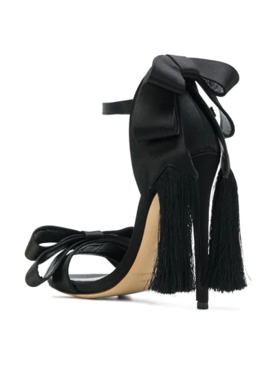 Shop Aleksander Siradekian Bow Fringe Sandals In Black