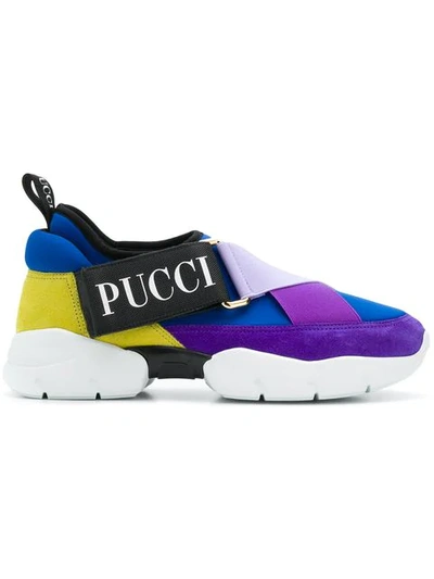 Shop Emilio Pucci City Slip-on Sneakers In A71 Viola/blu/lilla/gial