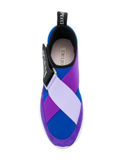 Shop Emilio Pucci City Slip-on Sneakers In A71 Viola/blu/lilla/gial