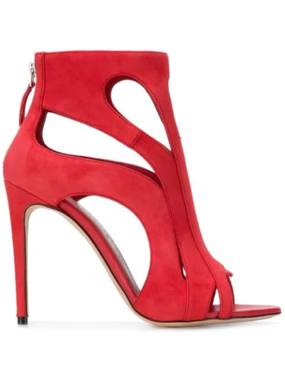 Shop Alexander Mcqueen Cage Sandals In Red