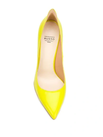 Shop Francesco Russo Patent Pumps In Yellow