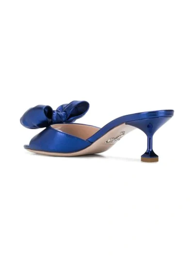 Shop Miu Miu Bow Detailed Sandals In F0215 Cobalto