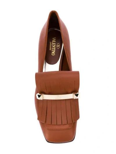 Shop Valentino Garavani Uptown Loafers In Brown