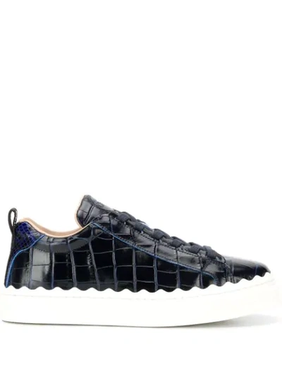 CHLOÉ EMBOSSED LAURE SNEAKERS - 蓝色