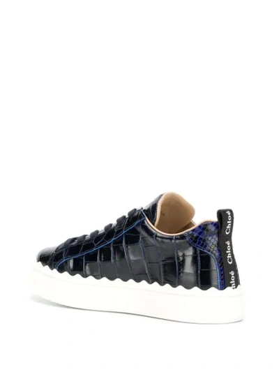 Shop Chloé Embossed Laure Sneakers In 43c