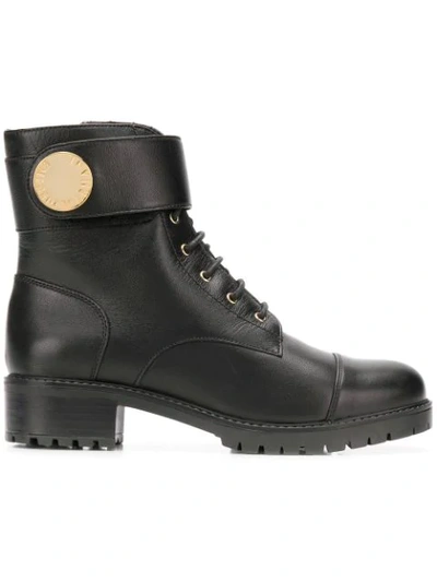 Shop Emporio Armani Ankle Strap Boots In 00002