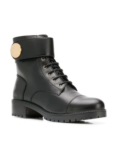 Shop Emporio Armani Ankle Strap Boots In 00002