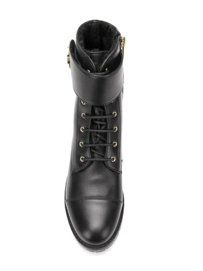 Shop Emporio Armani Ankle Strap Boots In 00002
