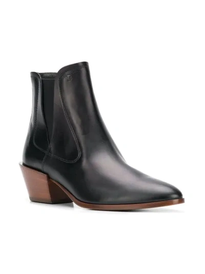 Shop Tod's Pointed Toe Booties In Black