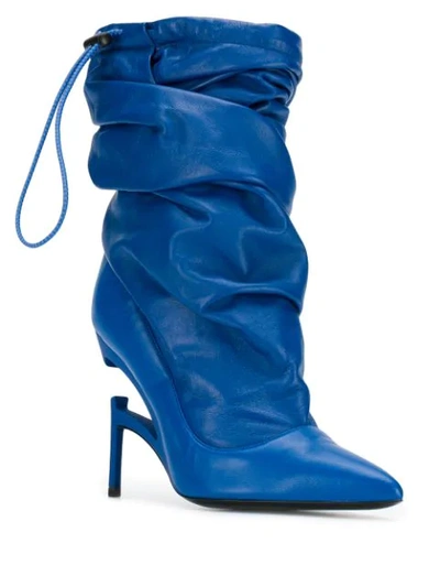 Shop Ben Taverniti Unravel Project Heel Detail Boots In Blue