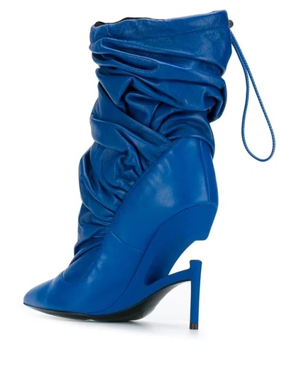 Shop Ben Taverniti Unravel Project Heel Detail Boots In Blue