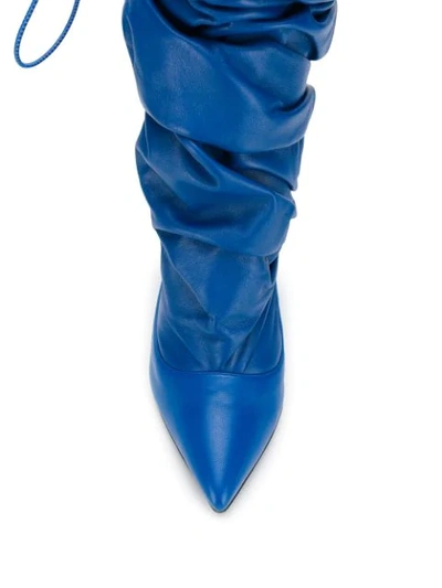 Shop Ben Taverniti Unravel Project Heel Detail Boots In Blue