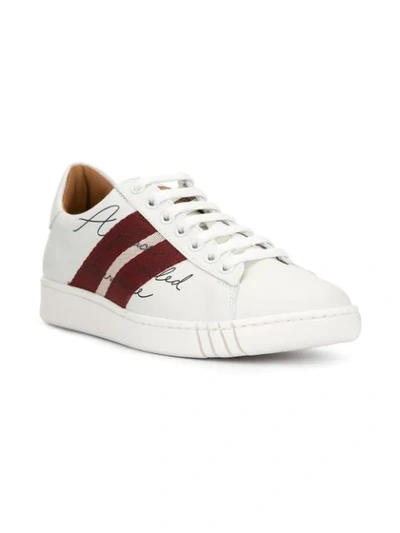 Shop Bally Side Stripe Sneakers In White